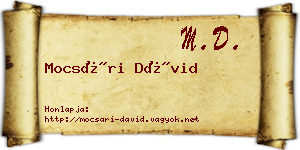 Mocsári Dávid névjegykártya