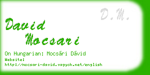david mocsari business card