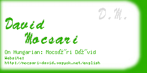 david mocsari business card